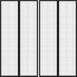vidaXL Tende Antimosche 2 pz Magneti Nere 220x100 cm - Nero