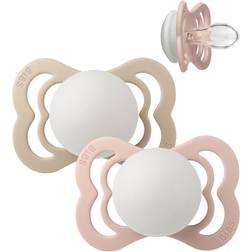 Bibs Supreme Night 2-pack silikonnapp Blush Vanilj