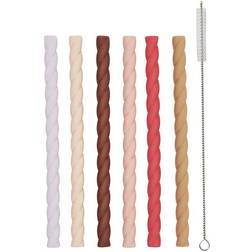 OYOY Mini Pack Of 6 Mellow Silicone Straw Cherry red Vanilla (M107285)