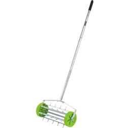 vidaXL Draper Tools Rolling Lawn Aerator Spiked Drum 450 mm Green