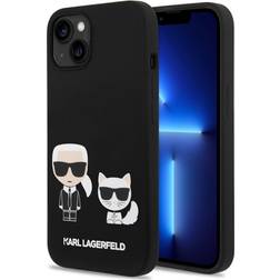 Karl Lagerfeld iPhone 14 Skal Liquid Silicone & Choupette MagSafe Svart