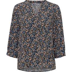 Fransa Shirtbluse Damen Viskose - Grün Gemustert