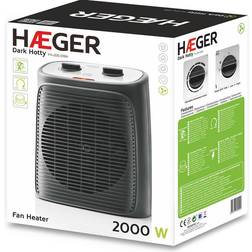 Haeger Dark Hotty Termoventilador FH-200.016A Calefactor Eléctrico Interior Negro 2000 W