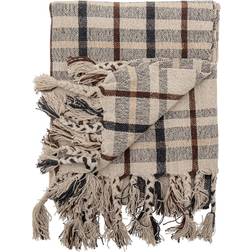 Bloomingville Ekin Plaid Tæppe Grå, Beige, Brun, Naturfarvet, Sort