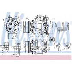 Honda Compressore Aria Condizionata 890155 HSK70 12 PAG 46 R134a Con Olio Compressore-PAG