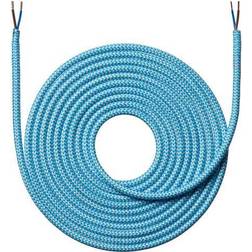 Nielsen Light Stofledning Zig/Zag 2x0,75 mm² 4 meter, Lyseblå