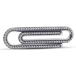 Pandora Me Pavé Paperclip Styling Link Sterling Clear