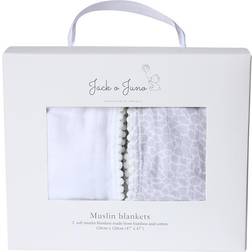 Jack o Juno Muslinfiltar 2-pack Pearl/Giraffe Gray