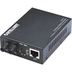 Intellinet Media Converter, Base-Tx to 100Base-Fx ST Multi-Mode, 2 km 1.24 mi Euro 2-pin plug Medieomsætter Ethernet Fast