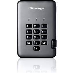 iStorage diskAshur PRO2 HDD 3 TB säker hårddisk FIPS nivå 3-certifierad, lösenordsskyddad, damm/vattentålig. IS-DAP2-256-3000-C-X