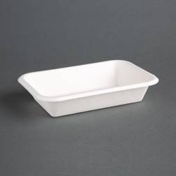 Fiesta Barquettes compostables en bagasse Compostable 455ml (lot de 50) Lot de 50 Blanc