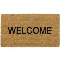 JVL Welcome Latex Backed Coir Door Yellow