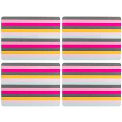 Navigate Gardenia Placemats Stripe Set Place Mat Pink, Yellow, Grey