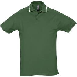 Sol's Mens Practice Tipped Pique Short Sleeve Polo Shirt - Grey/Dark Blue