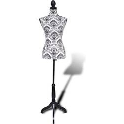 vidaXL Etalagepop Torso Vrouw Zwart Wit