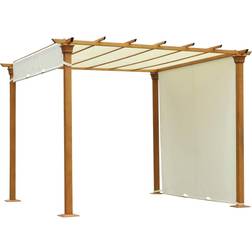 OutSunny Retractable Outdoor Garden Pergola 3x3 m