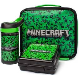 Minecraft Lenticular Creeper Lunch Bag Set (One Size) (Green/Black)