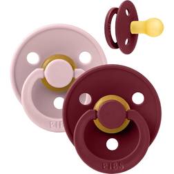 Bibs Latex Pacifier Round Pink Plum/Elderberry 2-pack