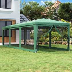 vidaXL Partytent met 8 Mesh Zijwanden 3x9 m HDPE Groen