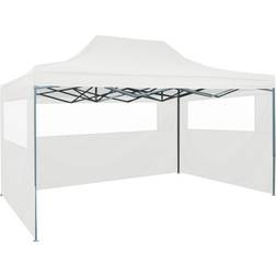 vidaXL Gazebo Professionale Pieghevole 3 Pareti 3x4m Acciaio Bianco