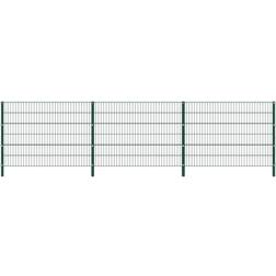 vidaXL Pannello Di Recinzione Con Pali In Ferro 5.1 x 1.2 m Verde Arredo Giardino