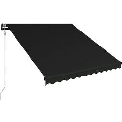 vidaXL Toldo Retráctil Led Y Sensor De Viento Gris Antracita 350x250 cm