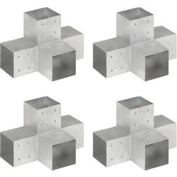 vidaXL Conectores De Postes En X 4 Uds Metal Galvanizado 101x101 mm