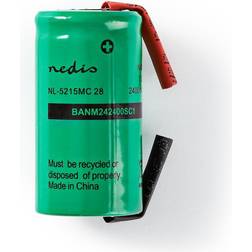 Nedis Laddningsbara Ni-MH batteripaket 1.2 V DC Uppladdningsbara 2400 mAh Förladdad 1-Polybag N/A Lödflikar Grön