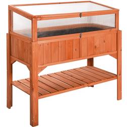 tectake Højbed med opsats 119x53x124cm Plantekasse