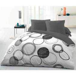 Bäddset HOME LINGE PASSION Påslakan Grå, Vit (240x220cm)