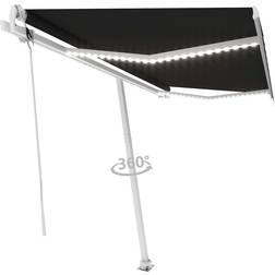 vidaXL Tenda Automatica con Sensore Vento e LED 400x350 cm Antracite