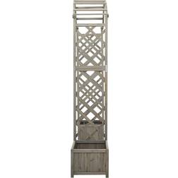 vidaXL Garden Pergola with Planter Grey Firwood 300x110cm
