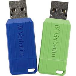 Verbatim 16GB PinStripe USB Flash Drive 2pk Blue, Green