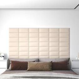 vidaXL vægpaneler 12 stk. 30x15 cm 0,54 m² fløjl cremefarvet
