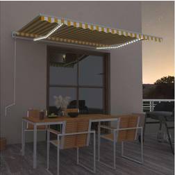 vidaXL markise m. 400x350 automatisk gul/hvid