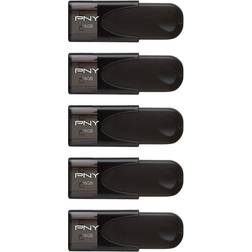 PNY Fästs USB 2.0 flashenhet 16GB 5-Pack Svart