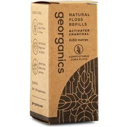 Georganics Natural Floss - Activated Charcoal, Refill 2x30m