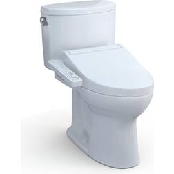 Toto Drake II 28 1/2" Two-Piece 1.28 GPF Single Flush Elongated Toilet and Washlet C2 in Cotton, MW4543074CEFG#01