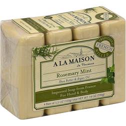 A la Maison de Provence Hand & Body Bar Soap Rosemary Mint 4 4-pack