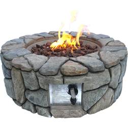 Teamson Home Round Stone Propane Gas Fire Pit Ø28"