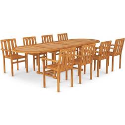 vidaXL 3059620 Matgrupp, 1 Bord inkl. 8 Stolar