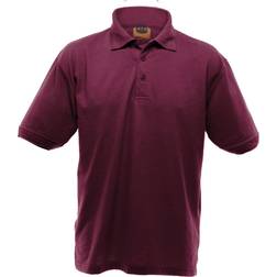 UCC 50/50 Men's Heavyweight Plain Pique Polo Shirt - Burgundy