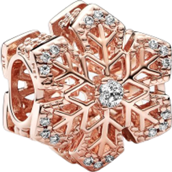 Pandora Festive Snowflake Charm - Rose Gold/Transparent