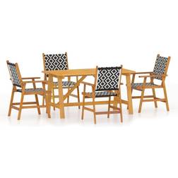 vidaXL 3087124 Juego de comedor de patio, 1 Mesa incl. 4 Sillas