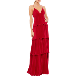 Mac Duggal Women's Leena Spaghetti Strap Ruffle Layered Maxi Dress - Red