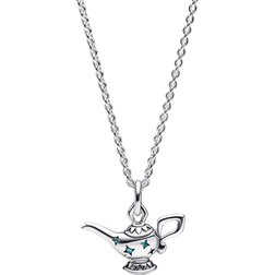 Pandora Disney Aladdin Magic Lamp Pendant Collier Necklace - Silver/Turquoise