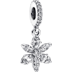 Pandora Sparkling Herbarium Cluster Dangle Charm - Silver/Transparent