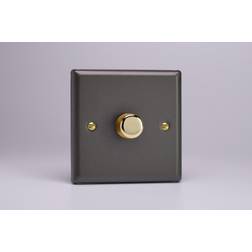 Varilight JYP401V.SL Vogue Slate 1 Gang 2-Way Push-On/Off LED Dimmer 0-120W V-Pro