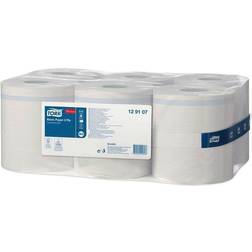 Tork 6 Basic Paper Centrefeed White Towel Rolls M2 System 6x150m 2-PLY