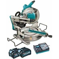 Makita LS004GD202 40VMAX XGT 216mm Sliding Compound Mitre Saw With 2x 2.5Ah Batteries